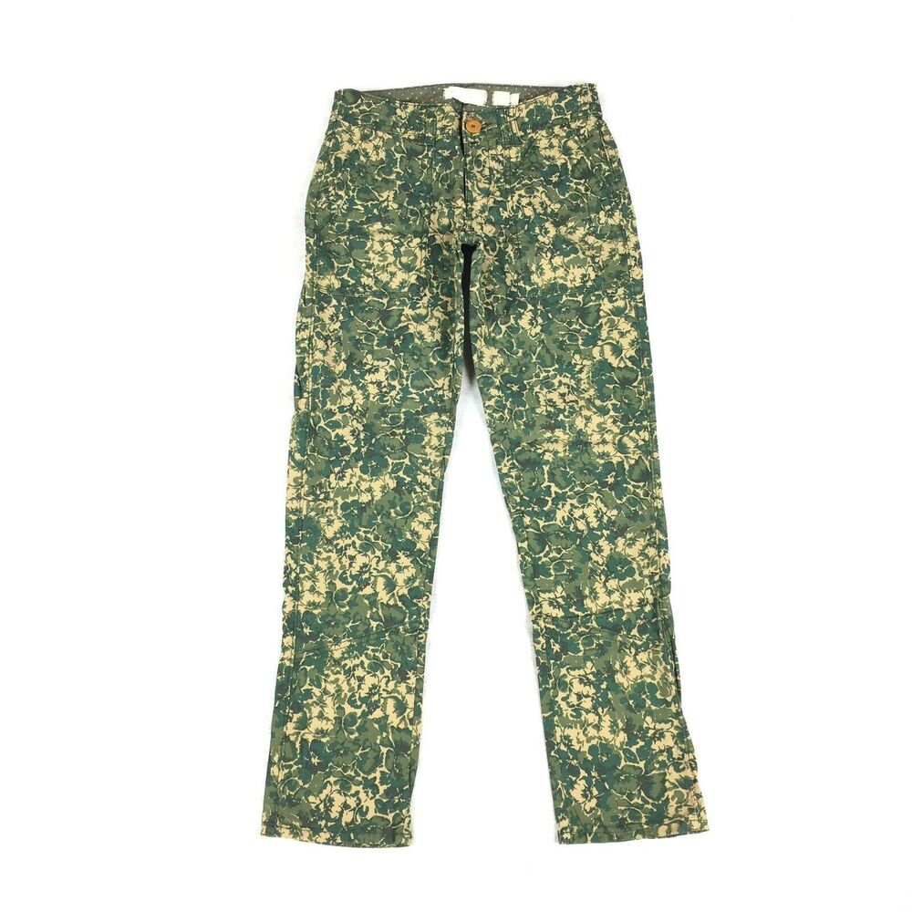 Anthropologie Hei Hei Camo Pants Size 25 Womens Green Floral Camoflauge Print